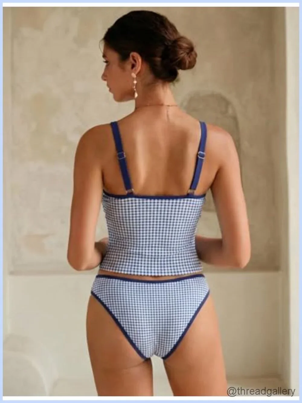 Tankini Swim Suit with Tummy Control and Bowknot Accent